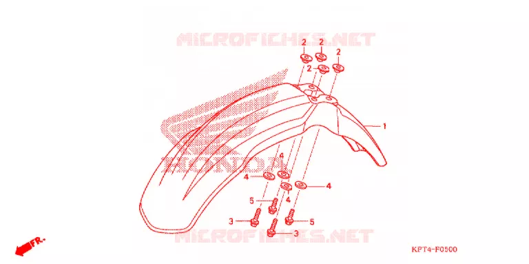 VOORSPATBORD Honda MOTO 150 CRF 2004  CRF150F4