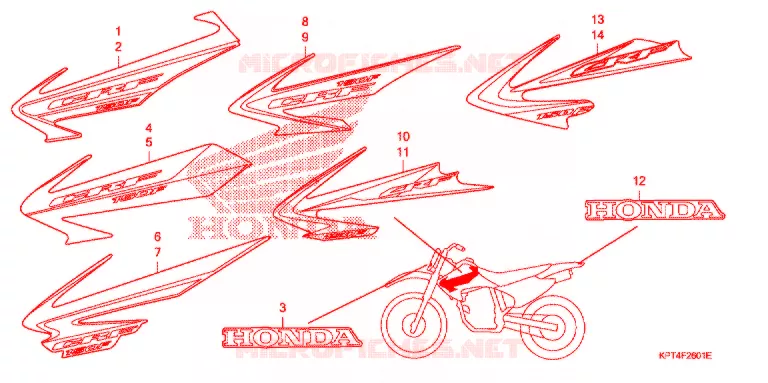EMBLEEM/STREEP ('05-'11) Honda MOTO 150 CRF 2008  CRF150F8