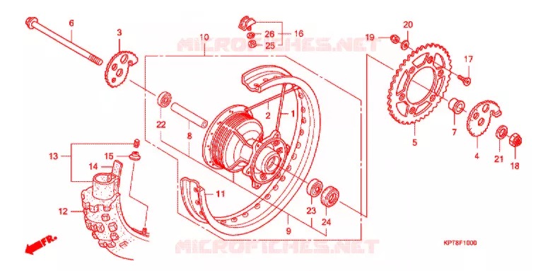 ACHTER WIEL Honda MOTO 150 CRF 2010  CRF150F9