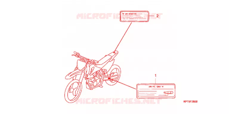 WAARSCHUWINGSLABEL(1) Honda MOTO 150 CRF 2009  CRF150F9