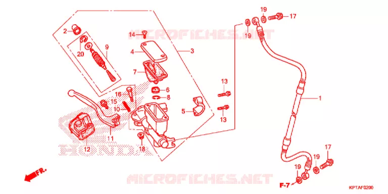 VOORREM HOOFDCILINDER Honda MOTO 150 CRF 2012  CRF150FC