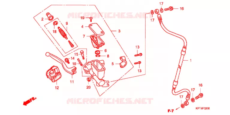 VOORREM HOOFDCILINDER Honda MOTO 150 CRF 2016  CRF150FF