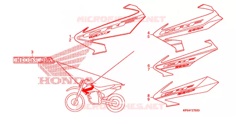 EMBLEEM/STREEP ('03-'06) Honda MOTO 230 CRF 2003  CRF230F3