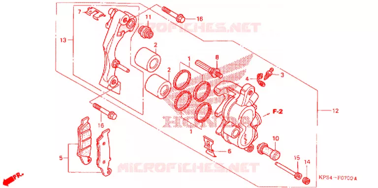 VOOR REMKLAUW Honda MOTO 230 CRF 2003  CRF230F3