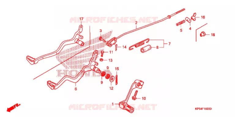 OPSTAP/KICKARM/ WISSEL PEDAAL Honda MOTO 230 CRF 2009  CRF230F9
