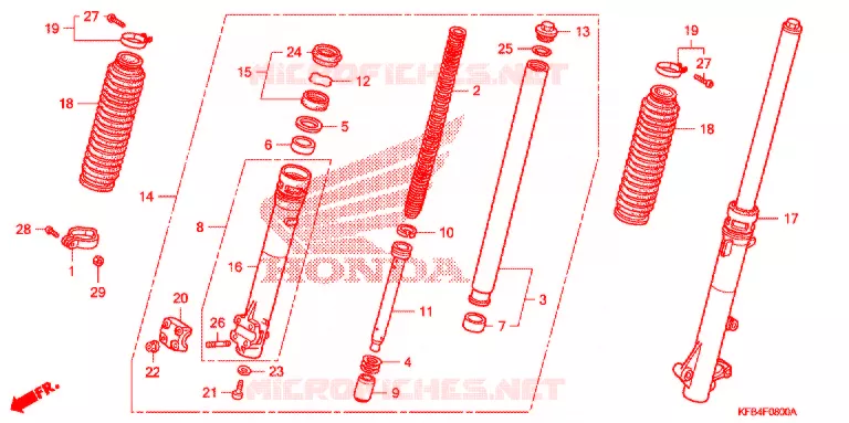 VOOR VORK Honda MOTO 230 CRF 2008  CRF230L8