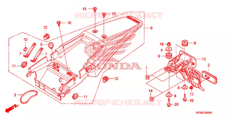 ACHTER STROOMLIJNKAP Honda MOTO 230 CRF 2008  CRF230L8
