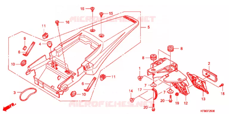 ACHTER STROOMLIJNKAP Honda MOTO 230 CRF 2009  CRF230L9