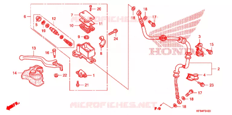 VOOR REM HOOFD CILINDER Honda MOTO 230 CRF 2009  CRF230M9