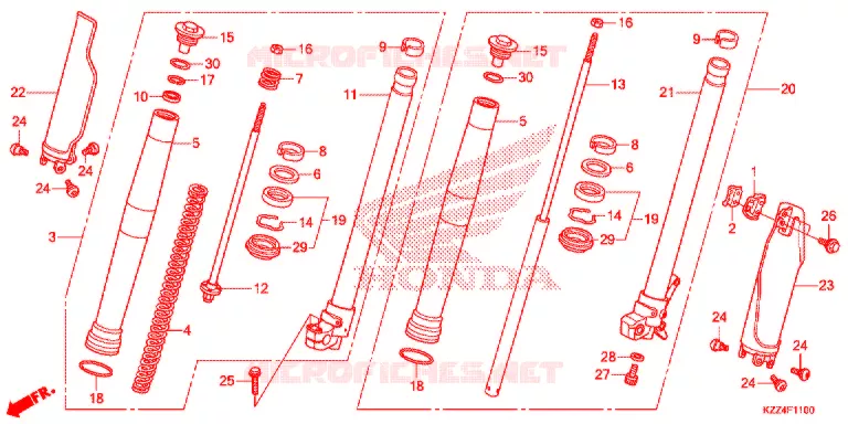 VOOR VORK Honda MOTO 250 CRF 2014  CRF250LE