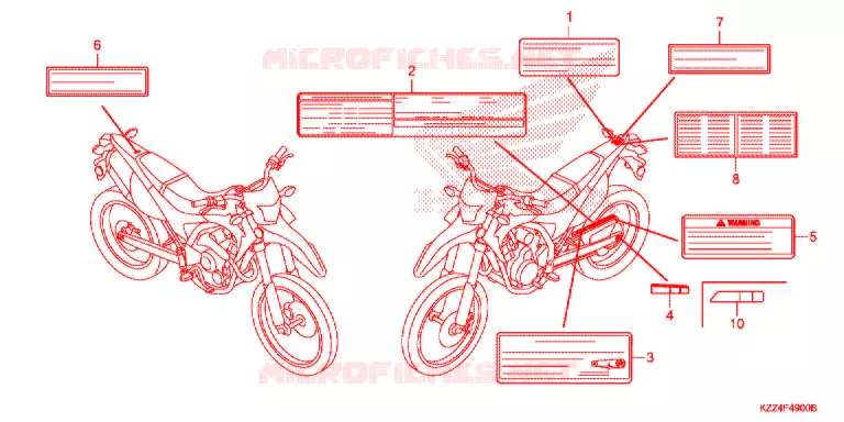 WAARSCHUWINGSLABEL(1) Honda MOTO 250 CRF 2014  CRF250LE