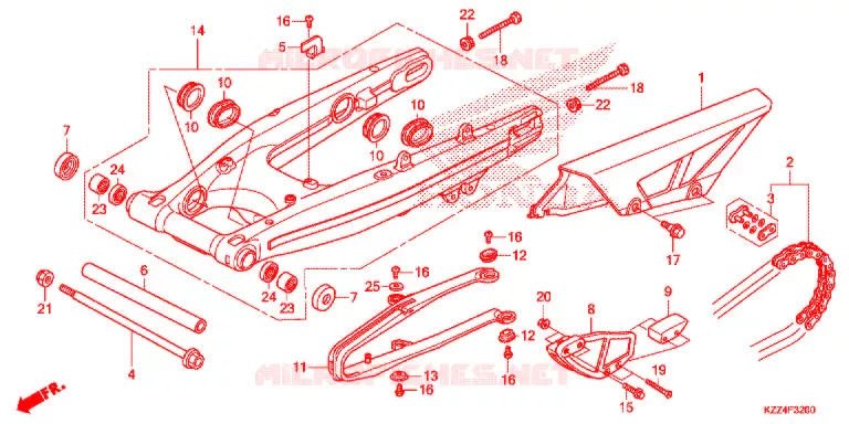 ZWAAI-ARM/KETTINGKAST Honda MOTO 250 CRF 2014  CRF250LE