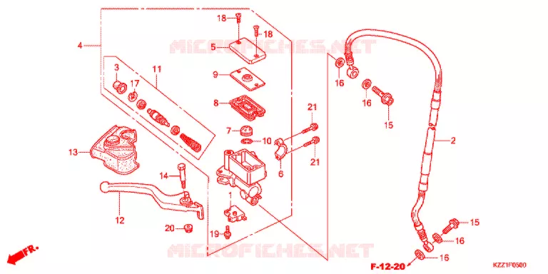 VOOR REM HOOFD CILINDER Honda MOTO 250 CRF 2015  CRF250LF