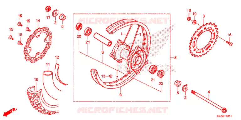 ACHTER WIEL Honda MOTO 250 CRF 2016  CRF250LG