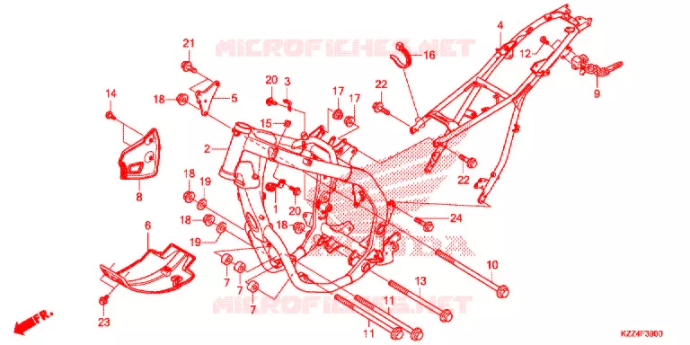 FRAME CHASSIS Honda MOTO 250 CRF 2017  CRF250LG