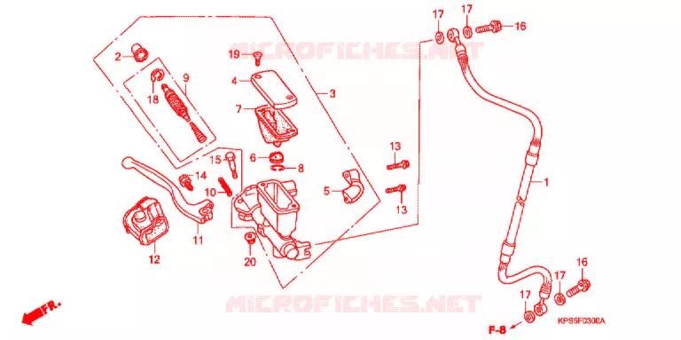 VOOR REM HOOFD CILINDER Honda MOTO 230 CRF 2012  CRF230FB