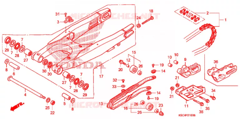 ZWAAI-ARM/KETTINGKAST Honda MOTO 250 CRF 2008  CRF250X8