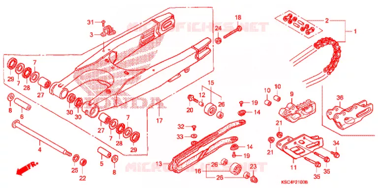 ZWAAI-ARM/KETTINGKAST Honda MOTO 250 CRF 2008  CRF250X8