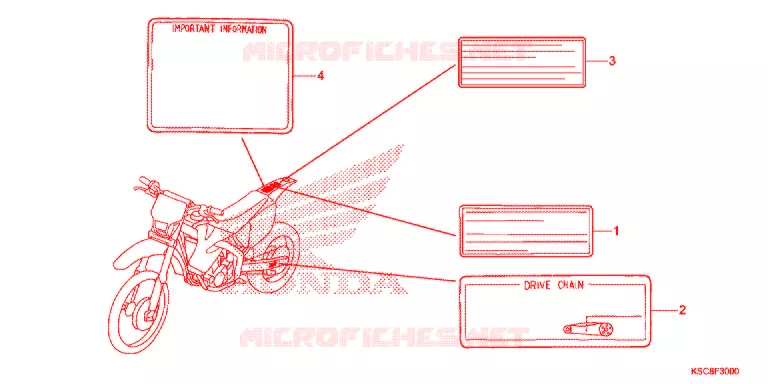 WAARSCHUWINGSLABEL(1) Honda MOTO 250 CRF 2016  CRF250XG