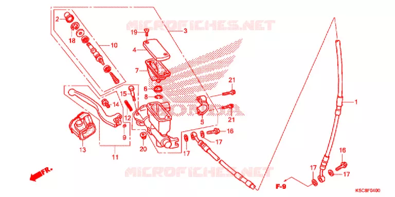VOORREM HOOFDCILINDER Honda MOTO 250 CRF 2016  CRF250XG
