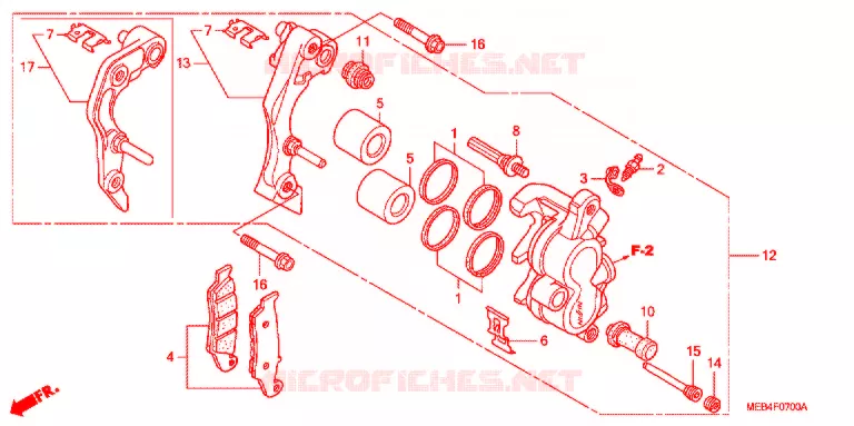 VOOR REMKLAUW Honda MOTO 450 CRF 2008  CRF450R8