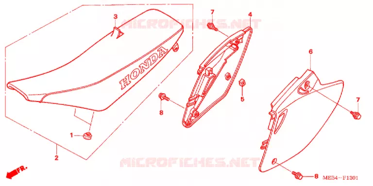 ZITTING - KAP  (CRF450R'05-'08) Honda MOTO 450 CRF 2008  CRF450R8