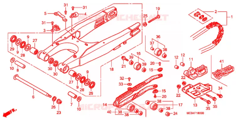 ZWAAI-ARM/KETTINGKAST Honda MOTO 450 CRF 2008  CRF450R8