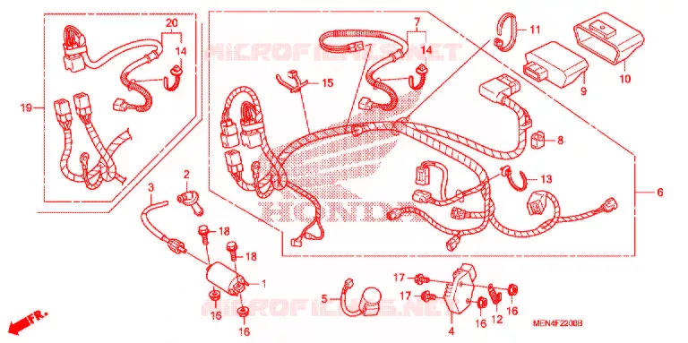 BEDRADINGSBUNDEL/ACCU Honda MOTO 450 CRF 2010  CRF450RA