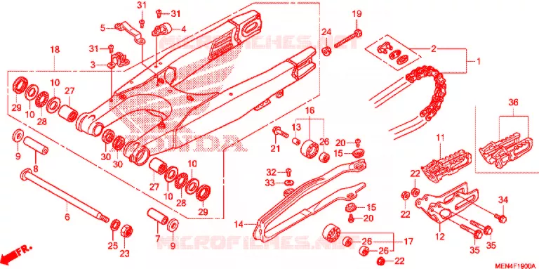 ZWAAI-ARM/KETTINGKAST Honda MOTO 450 CRF 2010  CRF450RA