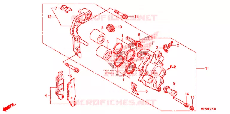 VOOR REMKLAUW Honda MOTO 450 CRF 2011  CRF450RB