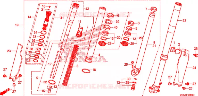 VOOR VORK Honda MOTO 450 CRF 2011  CRF450RB
