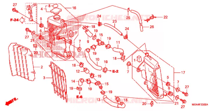 RADIATOR Honda MOTO 450 CRF 2011  CRF450RB