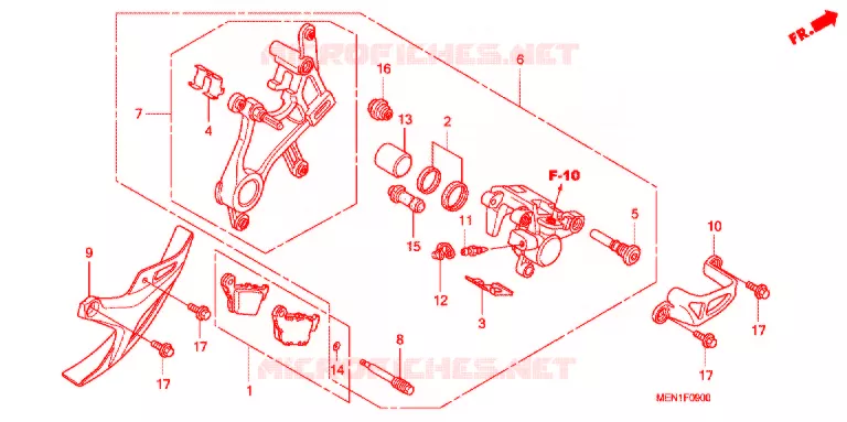 ACHTER REMKLAUW Honda MOTO 450 CRF 2012  CRF450RC