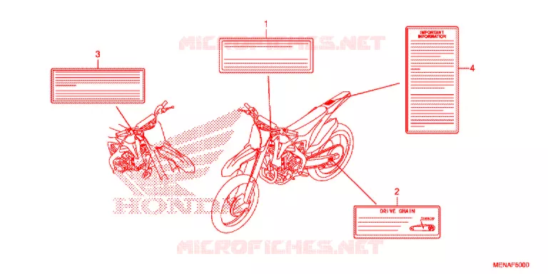 WAARSCHUWINGSLABEL(1) Honda MOTO 450 CRF 2015  CRF450RF