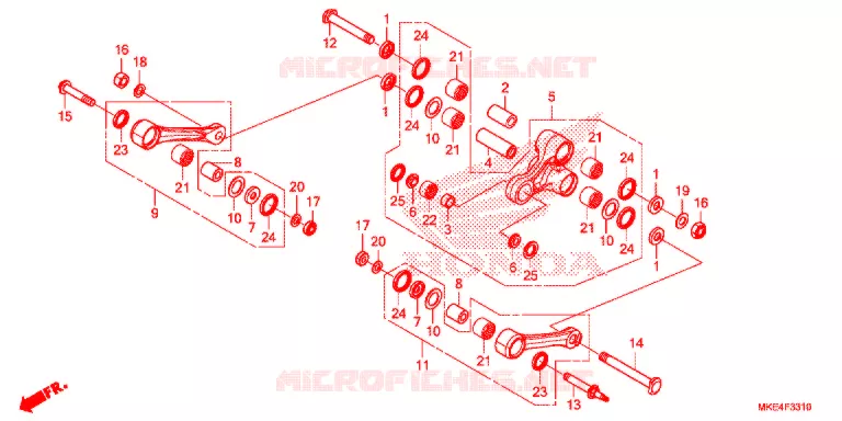 ACHTER KUSSEN ARM Honda MOTO 450 CRF 2017  CRF450RH
