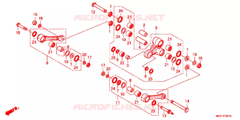 ACHTER KUSSEN ARM Honda MOTO 450 CRF 2017  CRF450RH