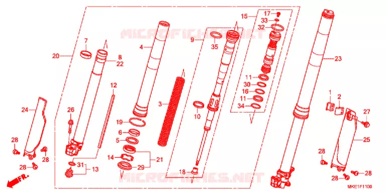 VOOR VORK Honda MOTO 450 CRF 2017  CRF450RH
