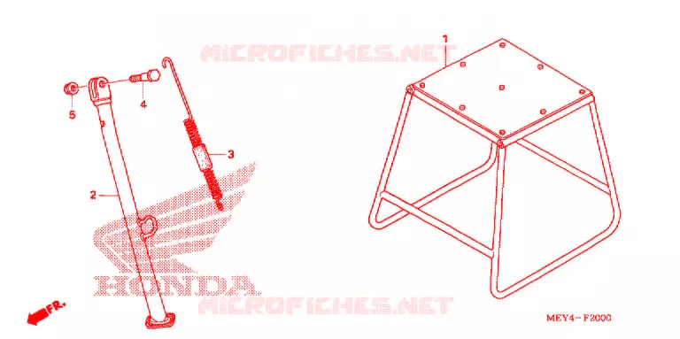 HOOFD STANDAARD/REMPEDAAL Honda MOTO 450 CRF 2009  CRF450X9
