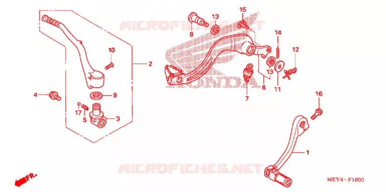 PEDAAL/KICKSTARTER ARM Honda MOTO 450 CRF 2011  CRF450XB