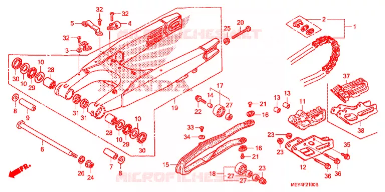 ZWAAI-ARM/KETTINGKAST Honda MOTO 450 CRF 2011  CRF450XB