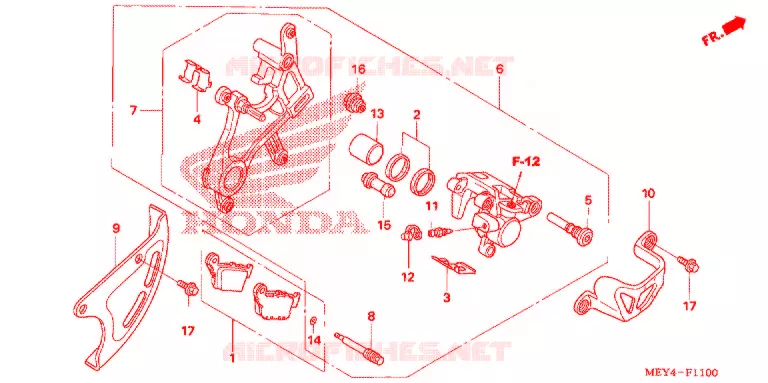 ACHTER REMKLAUW Honda MOTO 450 CRF 2013  CRF450XD