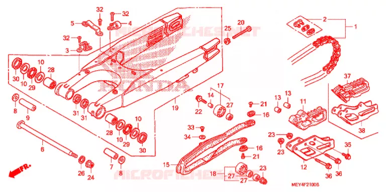 ZWAAI-ARM/KETTINGKAST Honda MOTO 450 CRF 2013  CRF450XD
