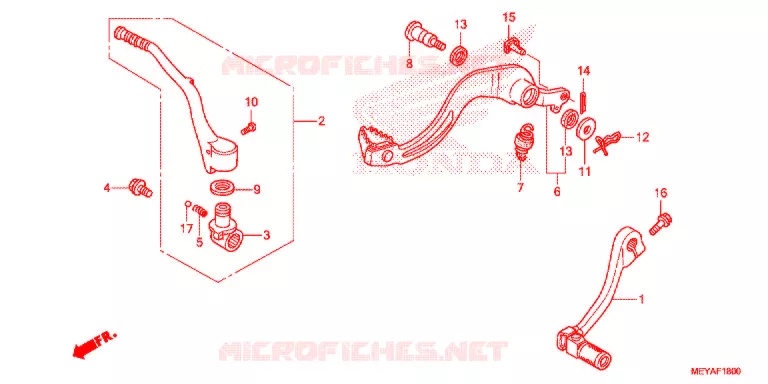 PEDAAL/KICKSTARTER ARM Honda MOTO 450 CRF 2015  CRF450XF