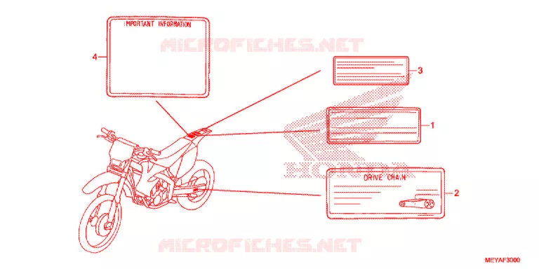 WAARSCHUWINGSLABEL(1) Honda MOTO 450 CRF 2016  CRF450XG