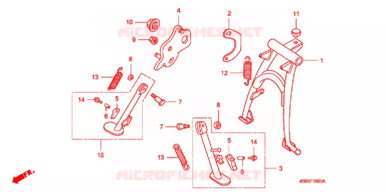 HOOFD STANDAARD/REMPEDAAL Honda MOTO 110 CT 2006  CT1106