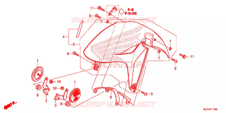 VOORSPATBORD Honda MOTO 700 CTX 2014  CTX700DE
