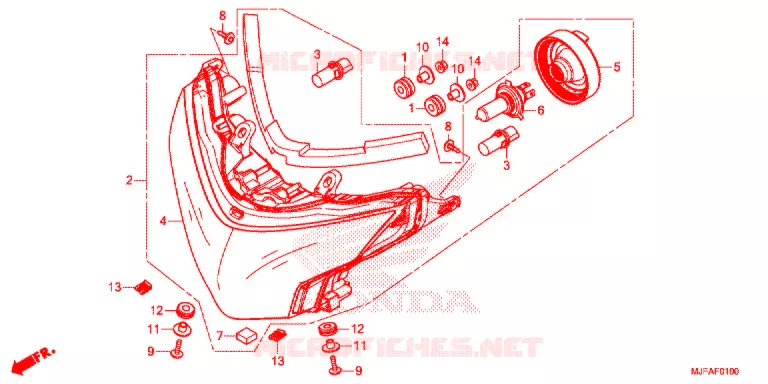 KOPLAMP Honda MOTO 700 CTX 2015  CTX700DF