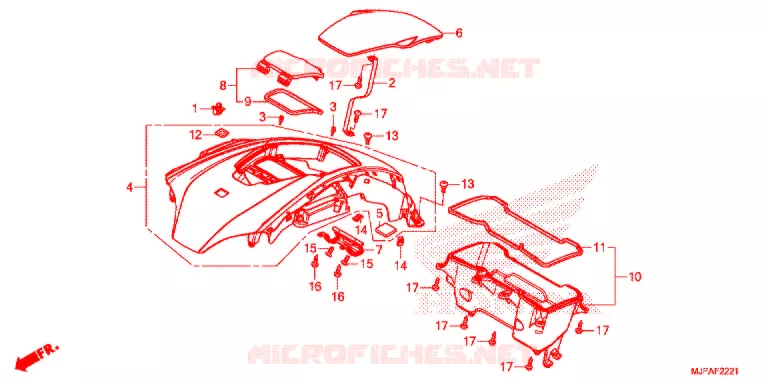 MESH INNER RACK  SG Honda MOTO 700 CTX 2015  CTX700DF