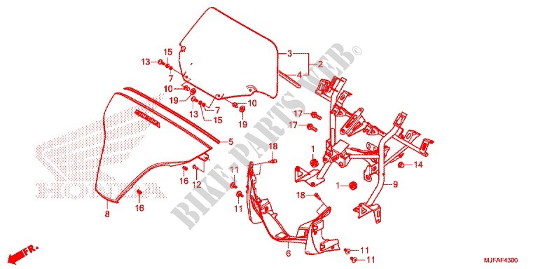 STURING HENDEL/HENDEL DEKSEL/WIND SCREEN voor Honda CTX 700 DCT ABS 2015