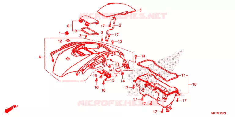 MESH INNER RACK  SG Honda MOTO 700 CTX 2015  CTX700F